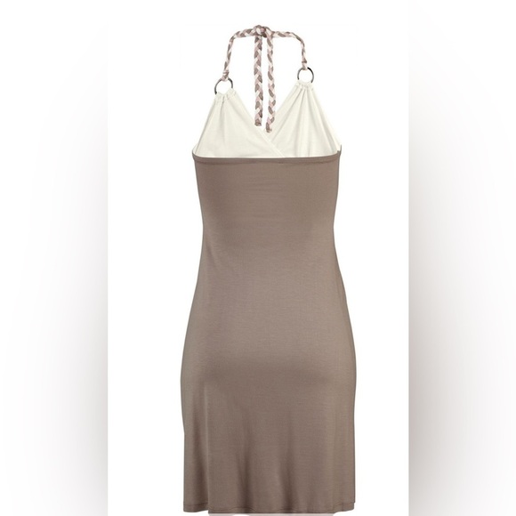 Lascana Halter Tie Colorblock Dress Taupe Multicolor Size 2 - Picture 6 of 6